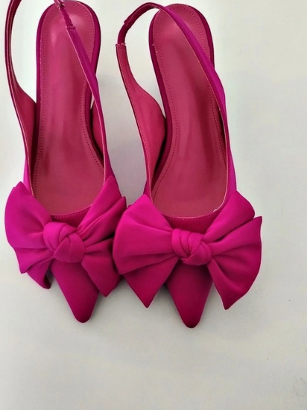 Bow Slingback Kitten Heels in Pink